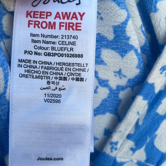 Joules celine blue floral jumpsuit size 16 - Picture 5 of 5